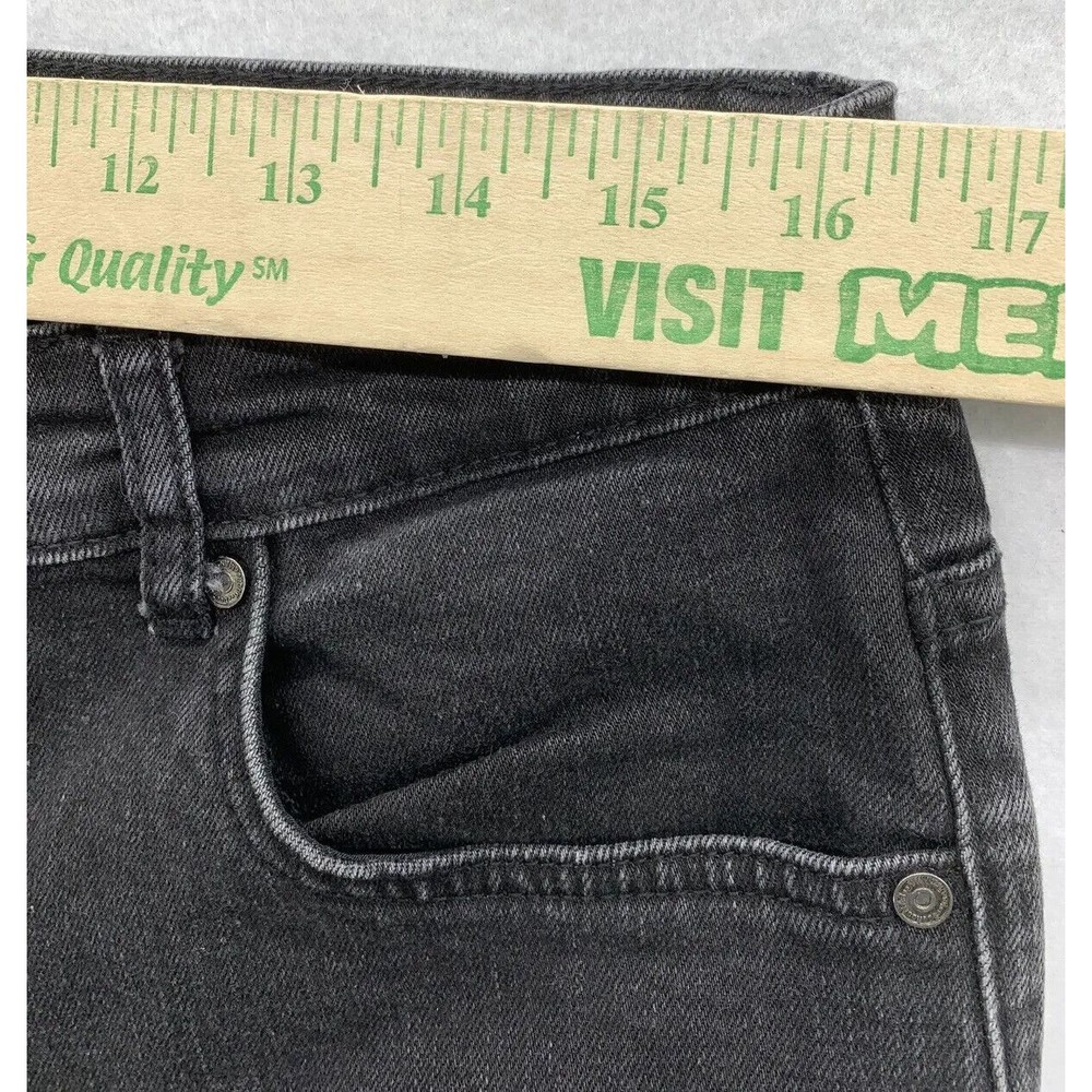 BooHoo MAN Denim Jeans Button Fly Embroidered Black Mens Size 36 Regular - Picture 5 of 14